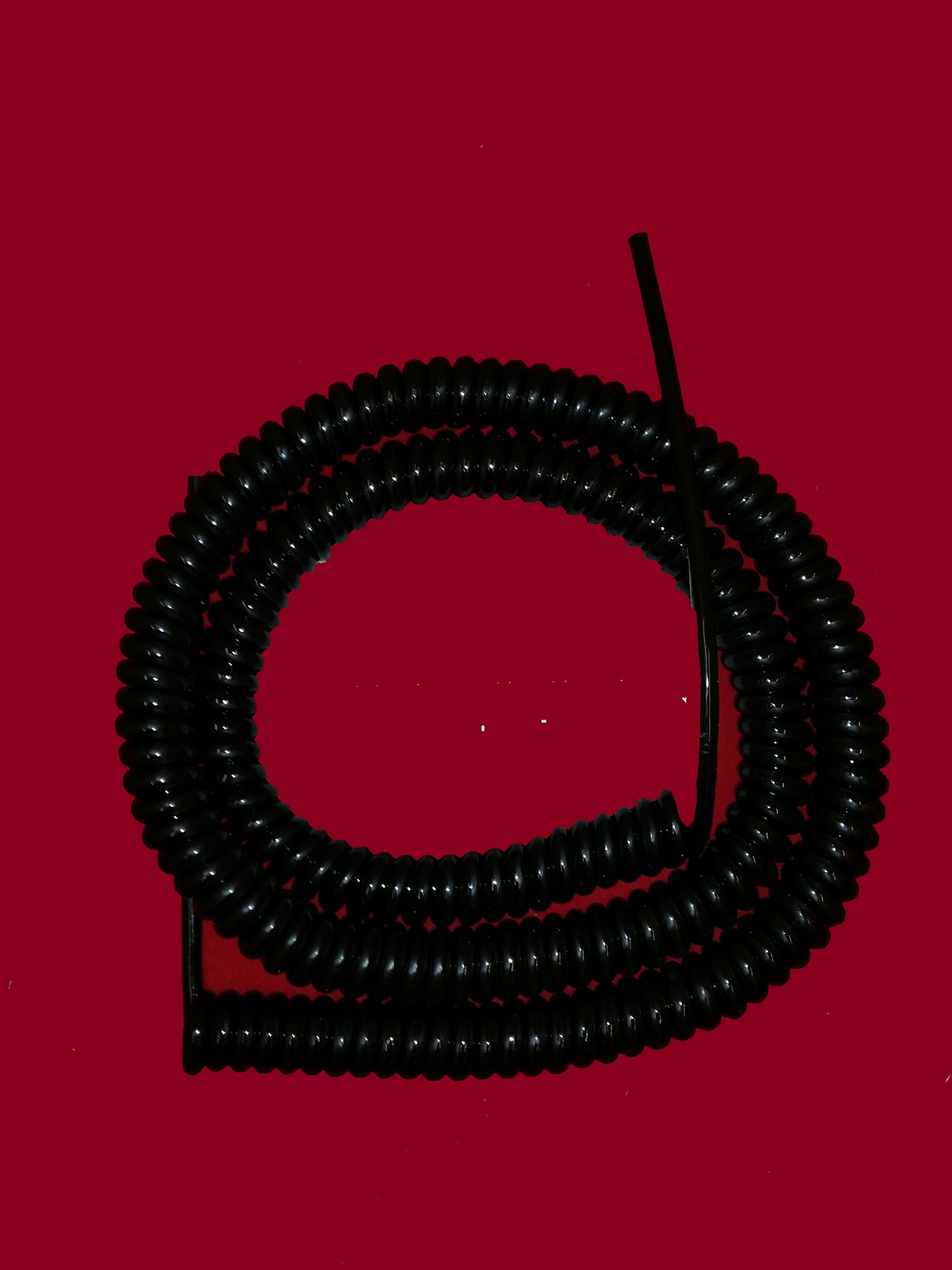 2 Core 0.081sqmm Coiled Black PUR Power / Data Cable, Various Sizes