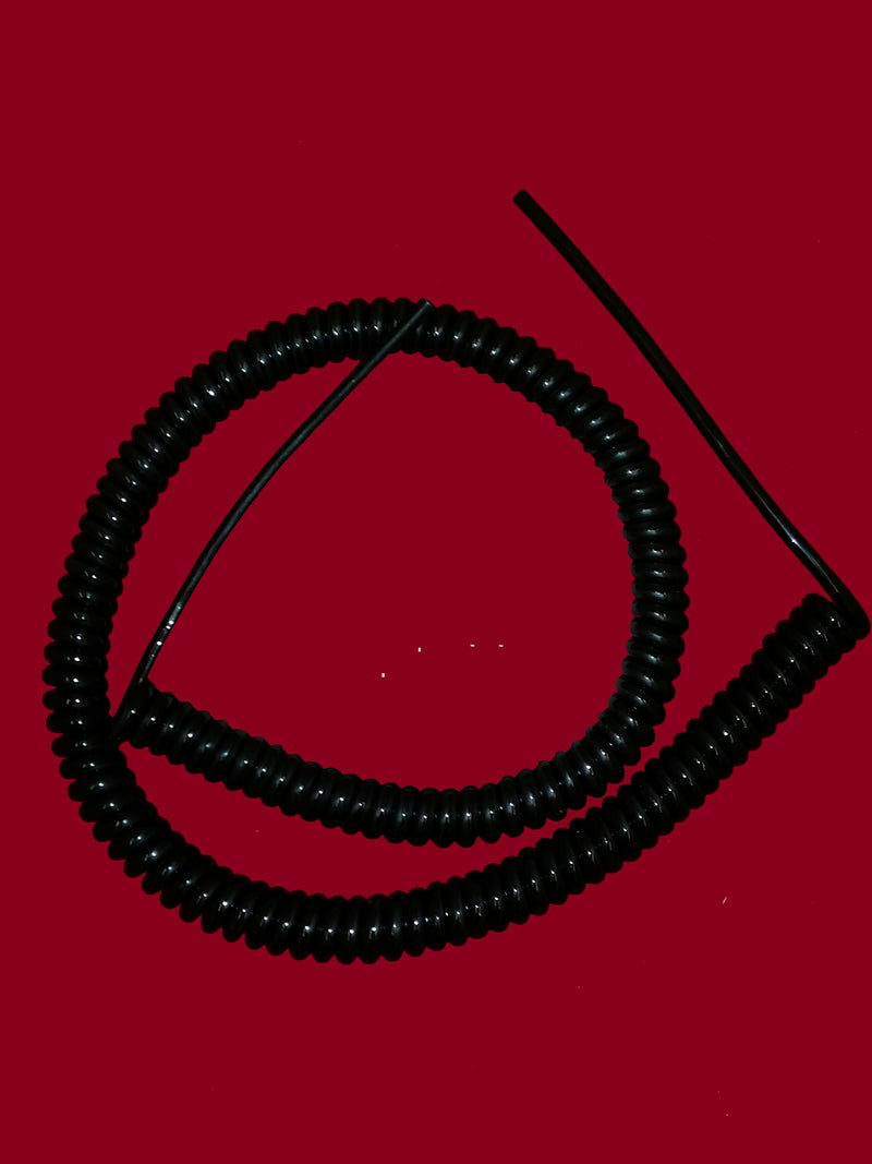 2 CORE 0.081sqmm COILED BLACK PUR POWER/ DATA CABLE, VARIOUS SIZES