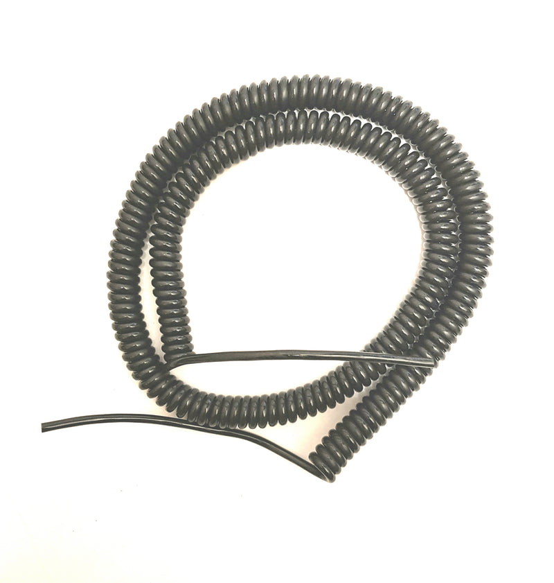 4 CORE 0.22sqmm (24awg) COILED BLACK PUR DATA / POWER CABLE