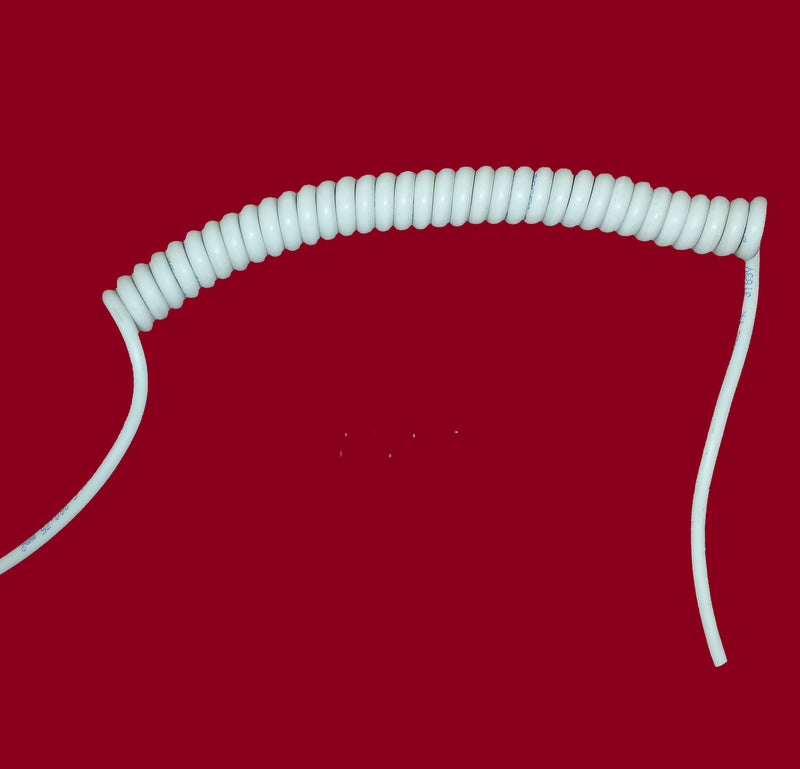 4 Core, 0.75sqmm White LSZH Coiled Cable