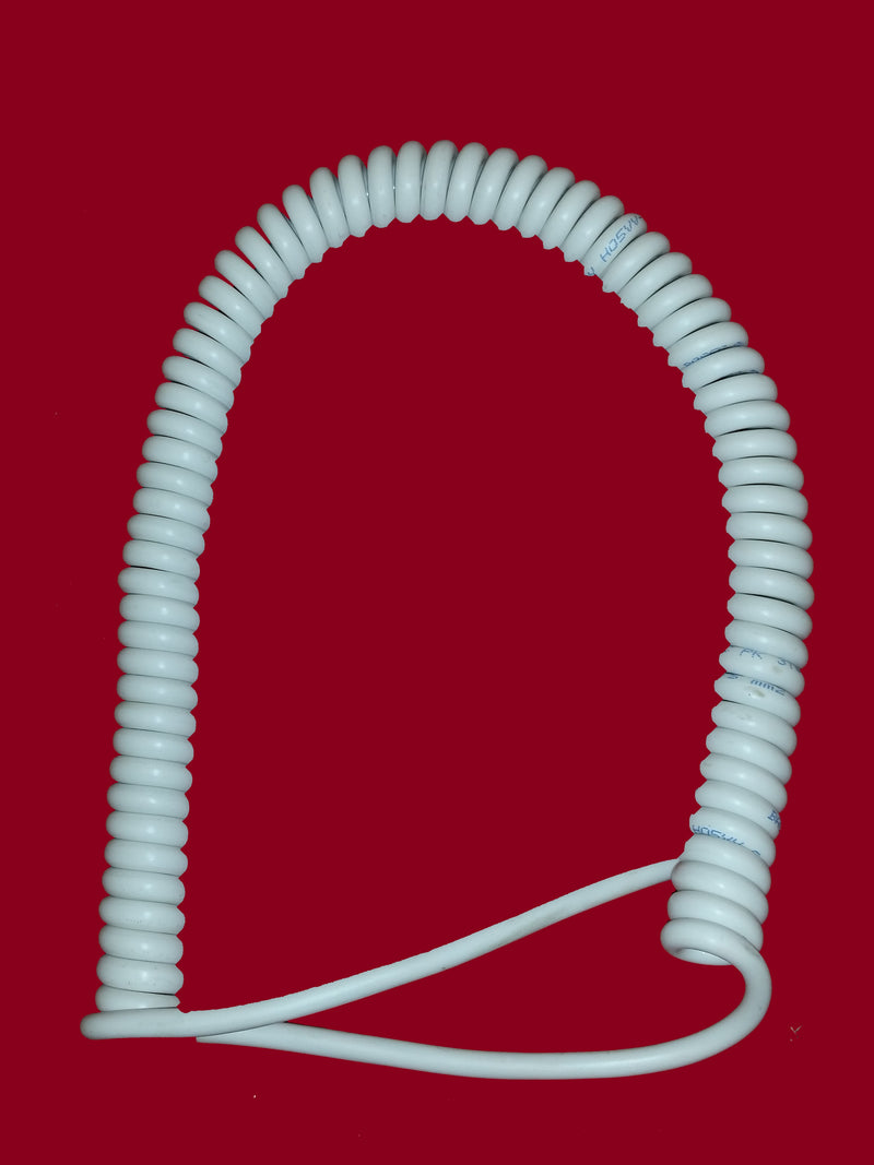4 Core, 0.75sqmm White LSZH Coiled Cable