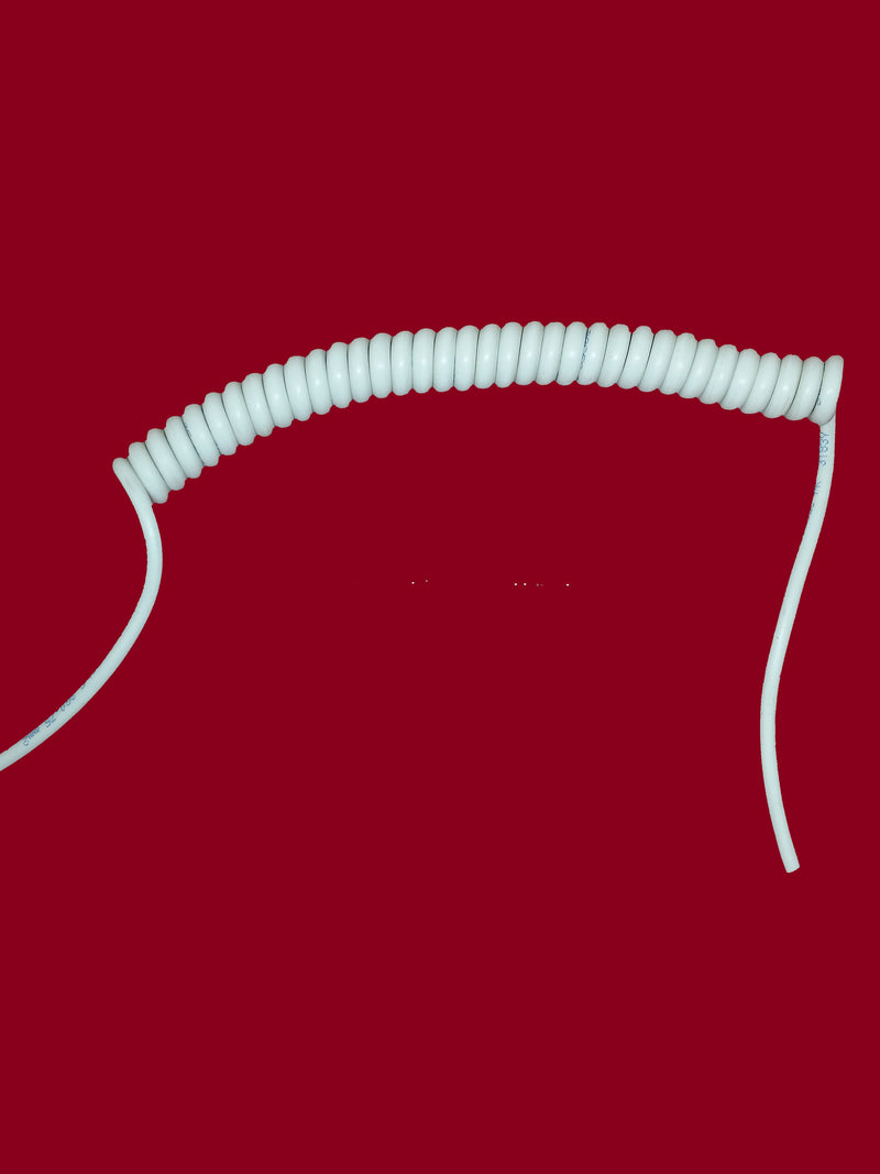 2 CORE 1.5sqmm WHITE COILED LSZH POWER CABLE