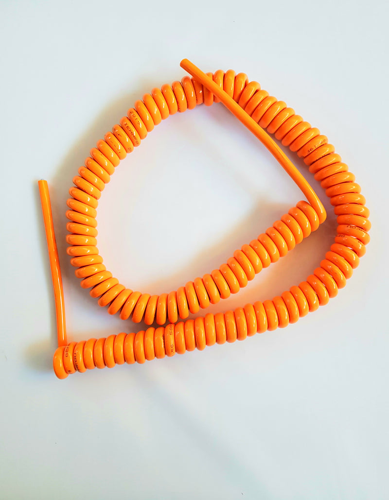 3 CORE 1.5sqmm COILED ORANGE PUR CABLE,