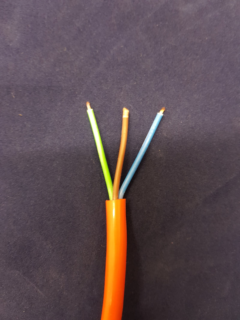 3 Core 2.5sqmm Coiled Orange PUR Power Cable