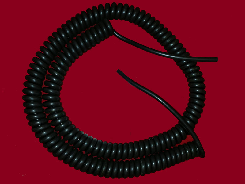 3 CORE 1sqmm COILED BLACK PUR CABLE.