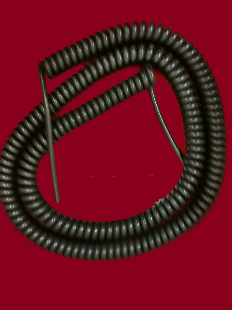 3 CORE 1sqmm COILED BLACK PUR CABLE.