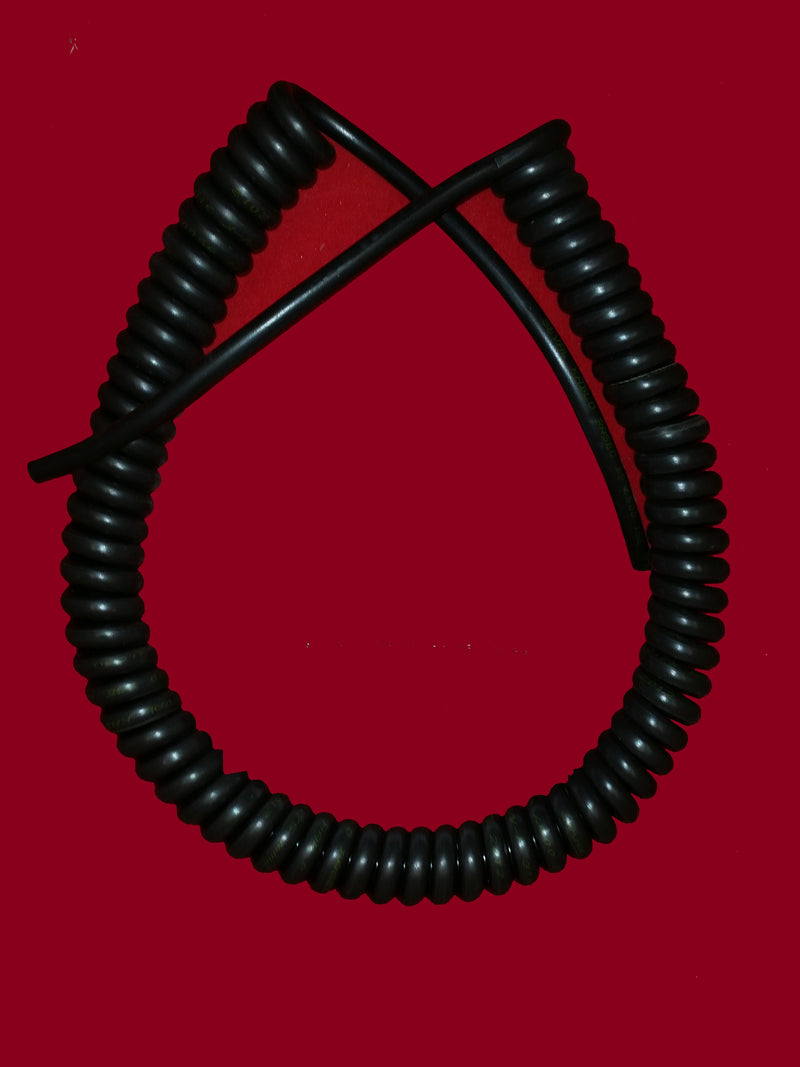 3 CORE 1sqmm COILED BLACK PUR CABLE.
