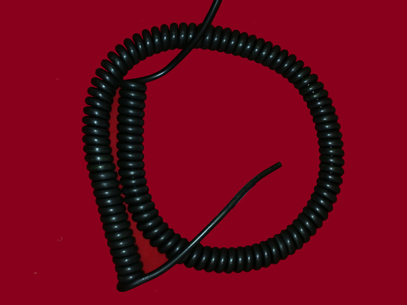 3 CORE 1sqmm COILED BLACK PUR CABLE.