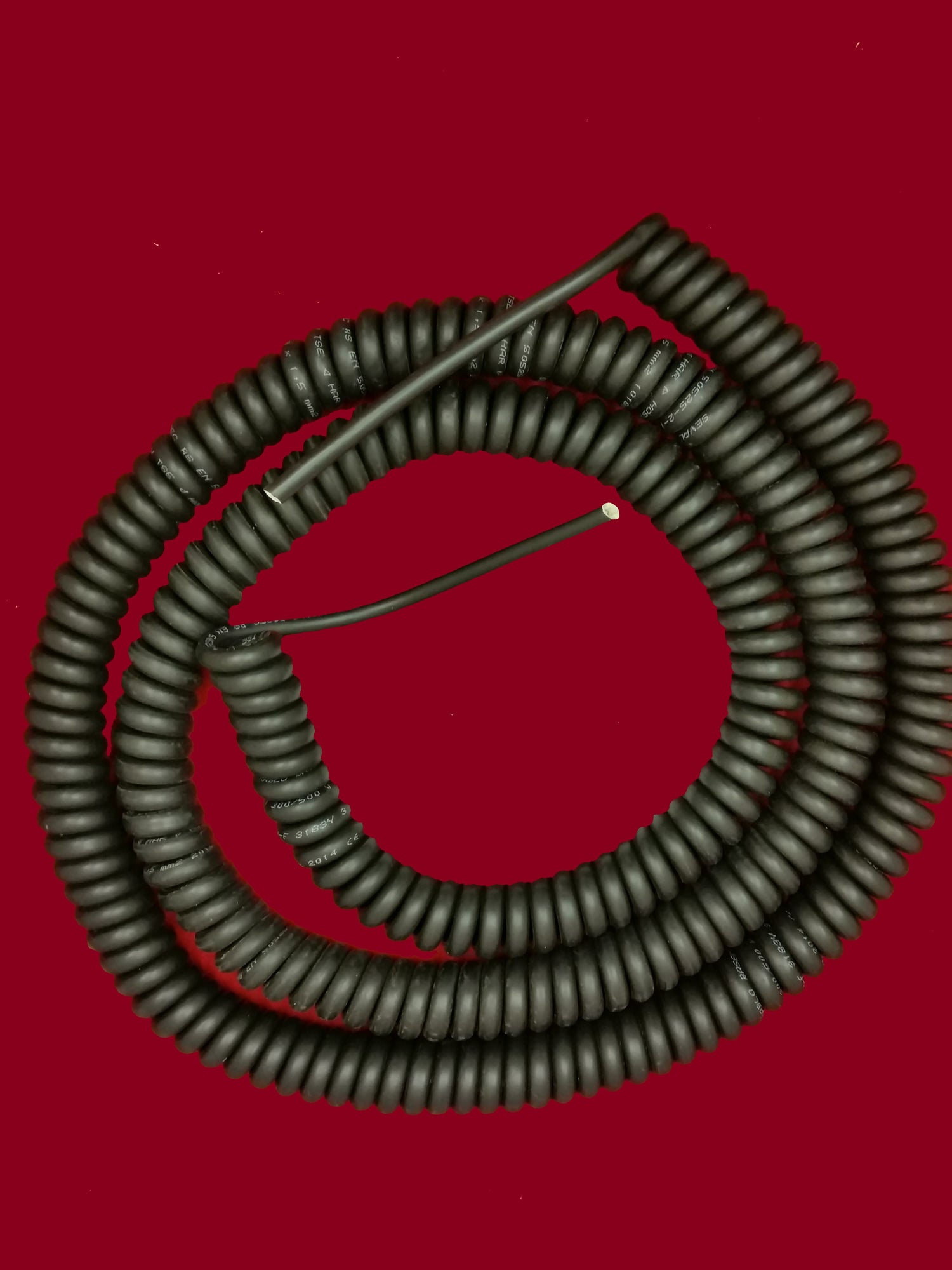 3 Core 1.5sqmm Coiled Black LSZH Cable