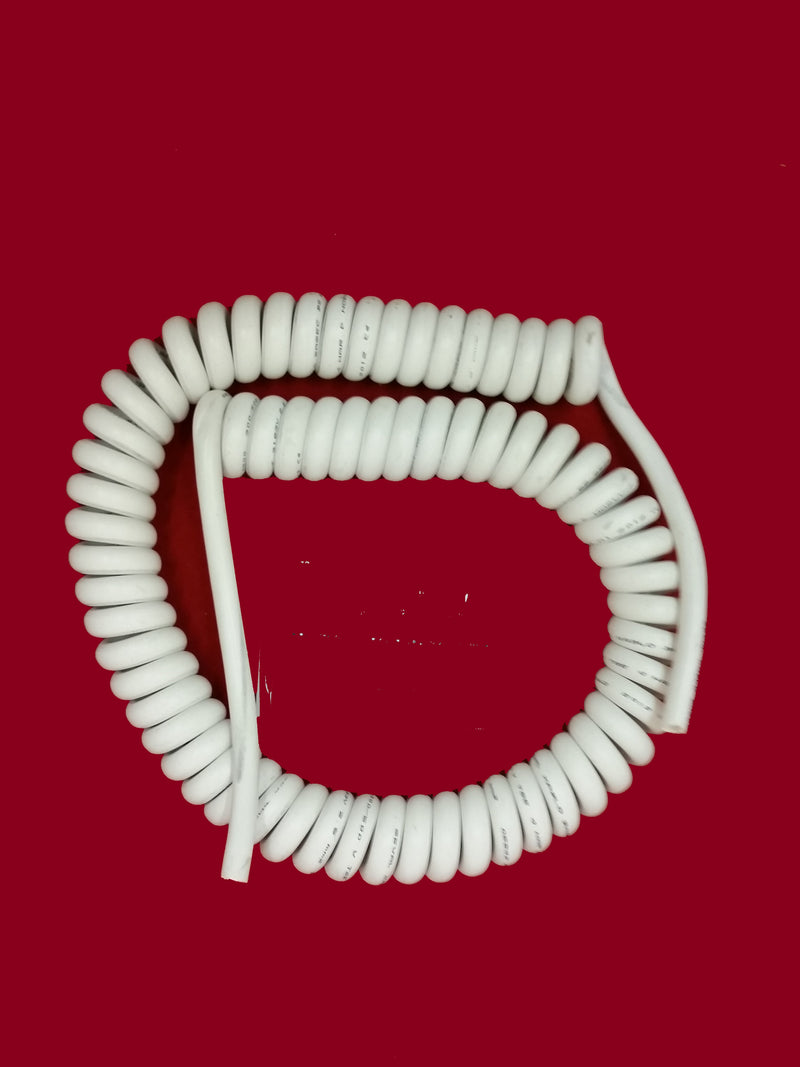 3 CORE 2.5sqmm COILED WHITE LSZH 16amp POWER CABLE, various lengths