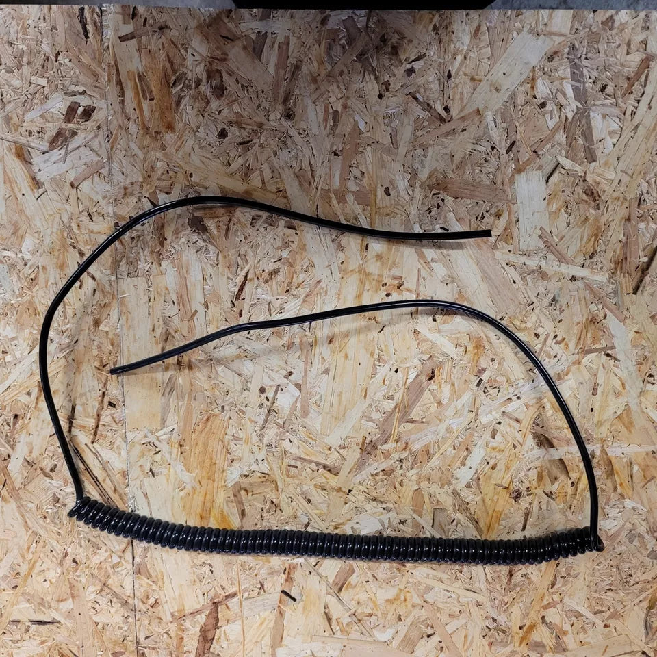 3 Core 0.5sqmm Coiled Black PUR, 400mm (15") Coil Length, 500mm Tails