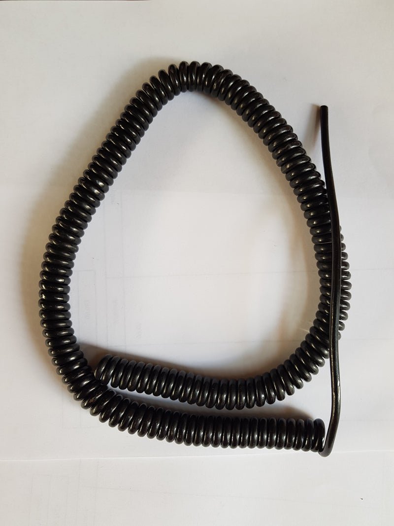 4 CORE 0.081sqmm COILED BLACK PUR POWER/ DATA CABLE, VARIOUS SIZES