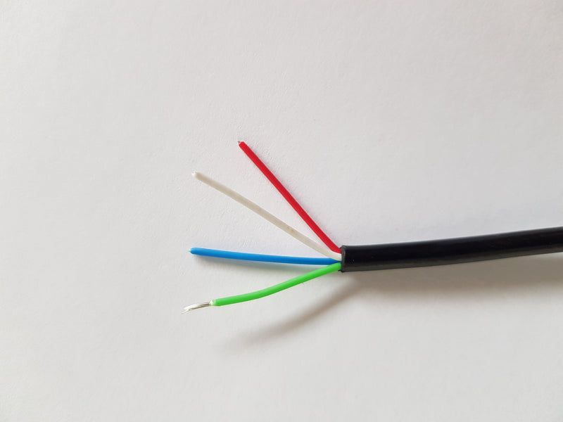 4 CORE 0.081sqmm COILED BLACK PUR POWER/ DATA CABLE, VARIOUS SIZES