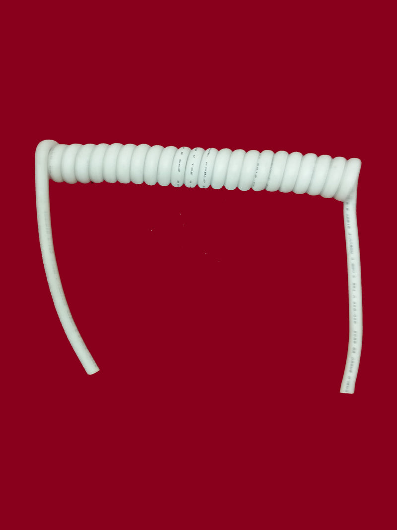 5 CORE 0.75sqmm WHITE COILED LSZH POWER CABLE