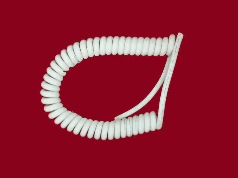 5 CORE 0.75sqmm WHITE COILED LSZH POWER CABLE