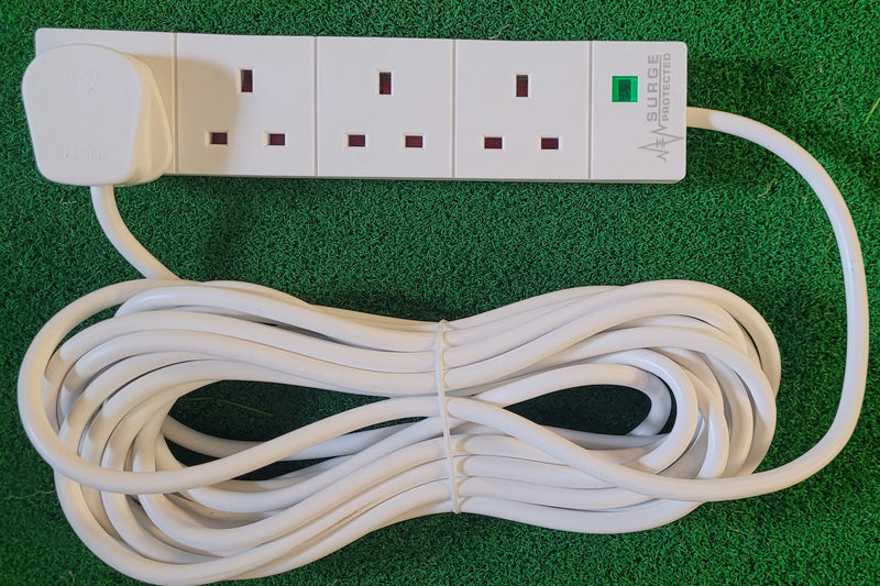 4 Way straight PVC 8m Power Surge Extension lead