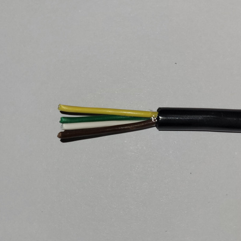 4 CORE 0.5sqmm, COILED BLACK PUR POWER / DATA CABLE