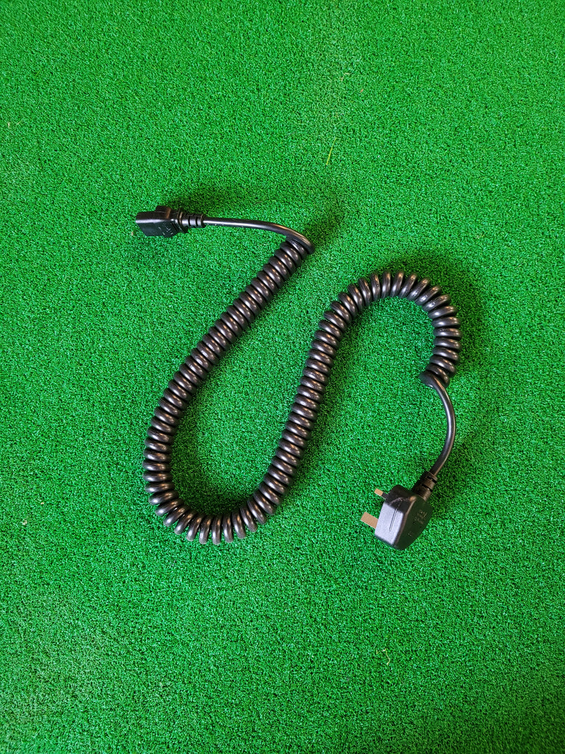 650mm PVC Coiled Kettle Lead UK Mains Power Plug to IEC C13, in Orange, white or black