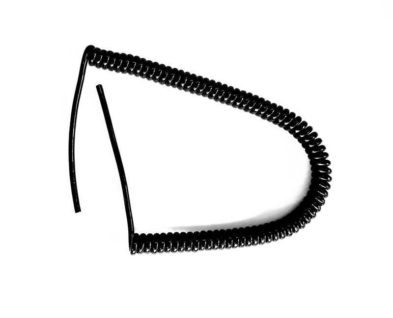 5 CORE 0.5sqmm, COILED BLACK PUR DATA / POWER CABLE