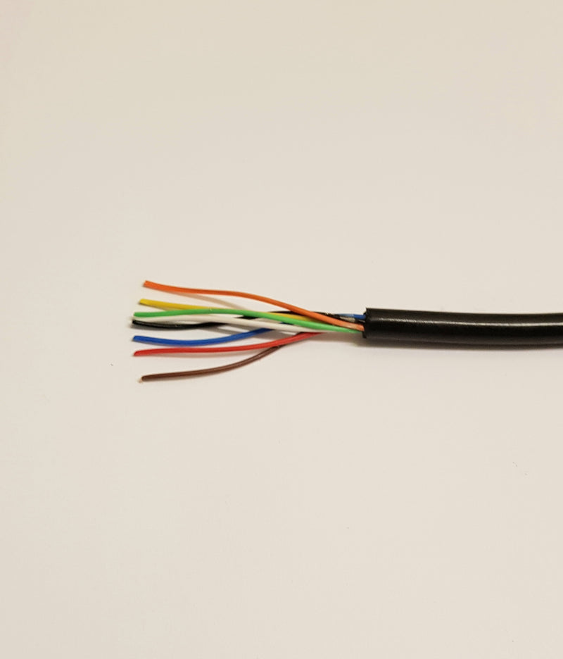8 Core 26awg (0.14sqmm) Coiled Black PUR Control Cable