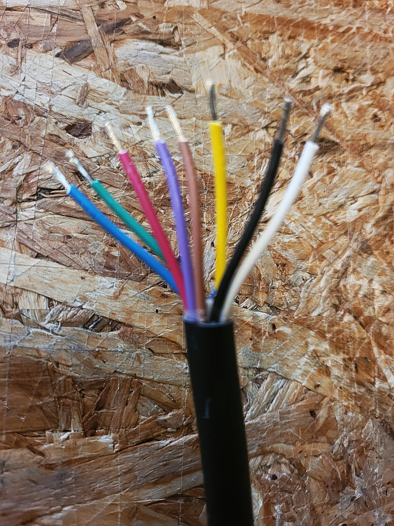 8 Core, 0.5sqmm Black Coiled LSZH Power/ Data Cable