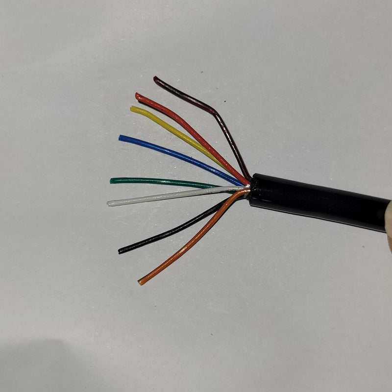 8 Core 26awg (0.14sqmm) Coiled Black PUR Control Cable