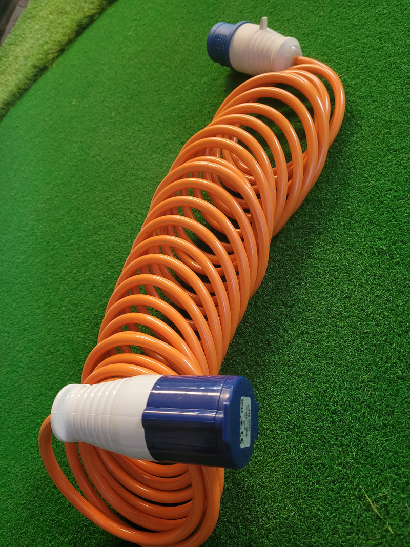 Caravan and Campervan Mains Hook Up Lead, with IP44 Plug and Socket.