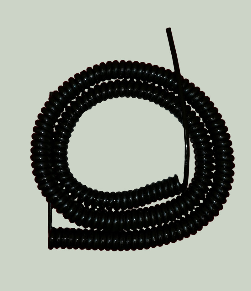 2 Core 0.081sqmm Coiled Black PUR Power / Data Cable