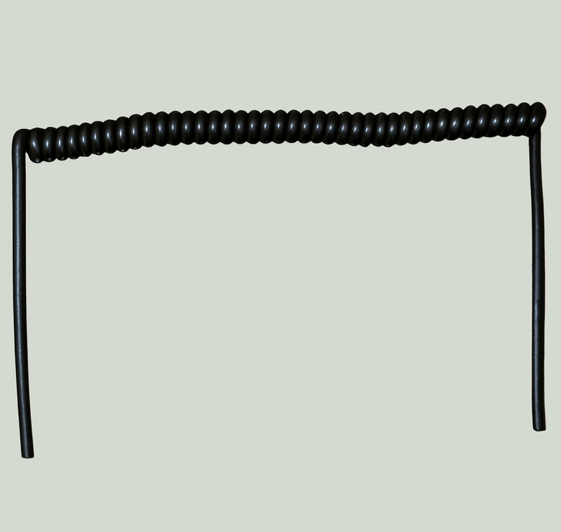 2 Core 0.081sqmm Coiled Black PUR Power / Data Cable