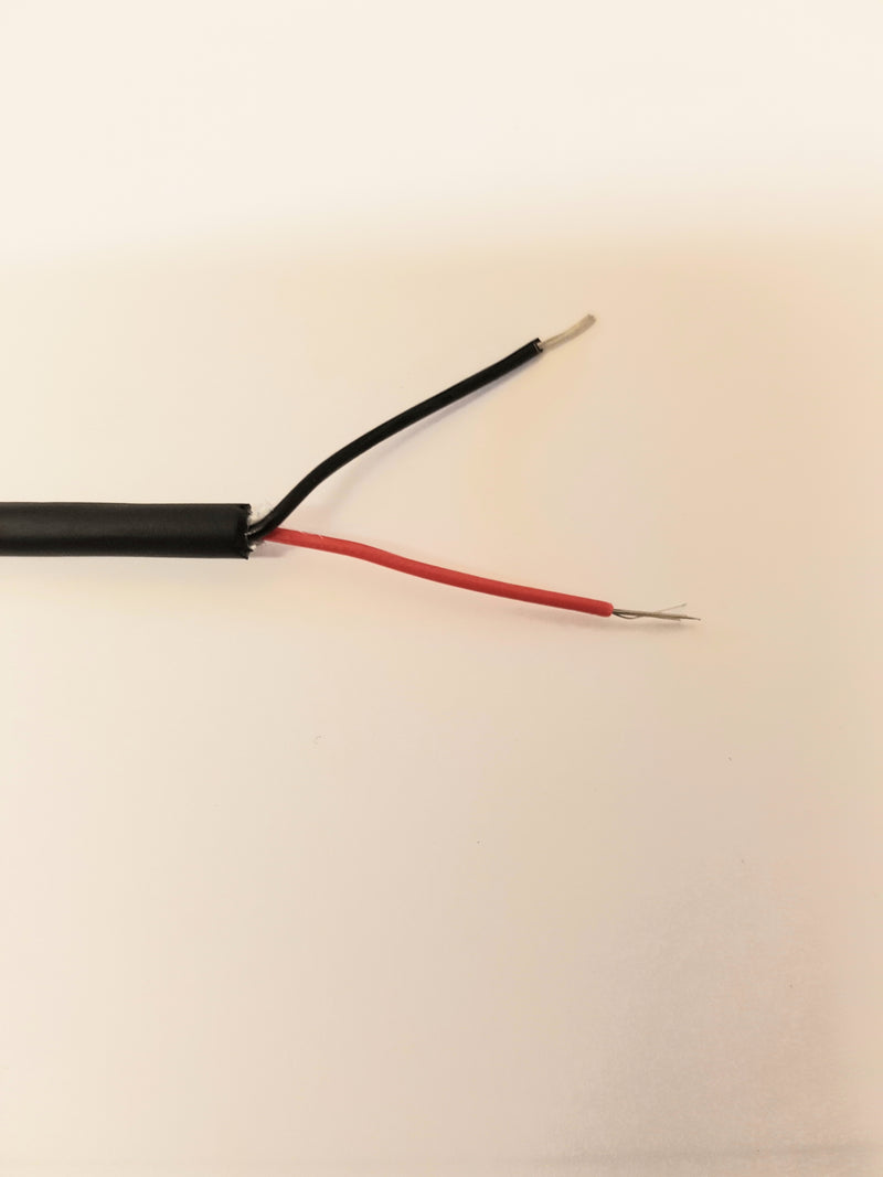 2 CORE 0.081sqmm COILED BLACK PUR POWER/ DATA CABLE, VARIOUS SIZES