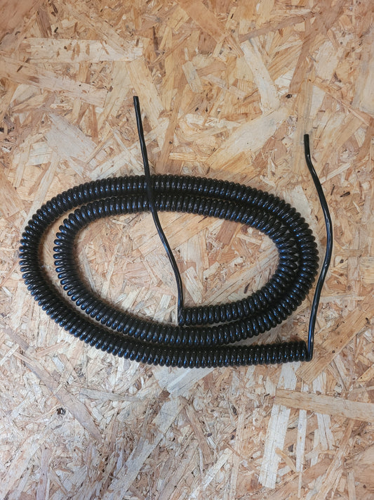2-adriges, 0,5 mm² gewendeltes schwarzes PUR-Strom-/Datenkabel