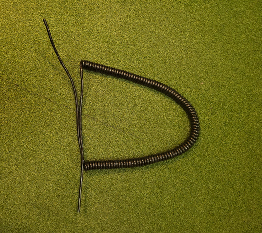 2 Core 0.5sqmm Coiled Black PUR Power / Data Cable