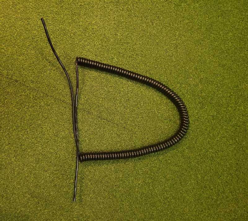 2 Core 0.5sqmm Coiled Black PUR Power / Data Cable