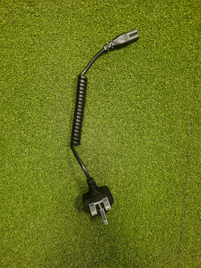 UK Mains Plug with 3A Fuse to 'Figure 8' (C7) Coiled Mains Lead in Black