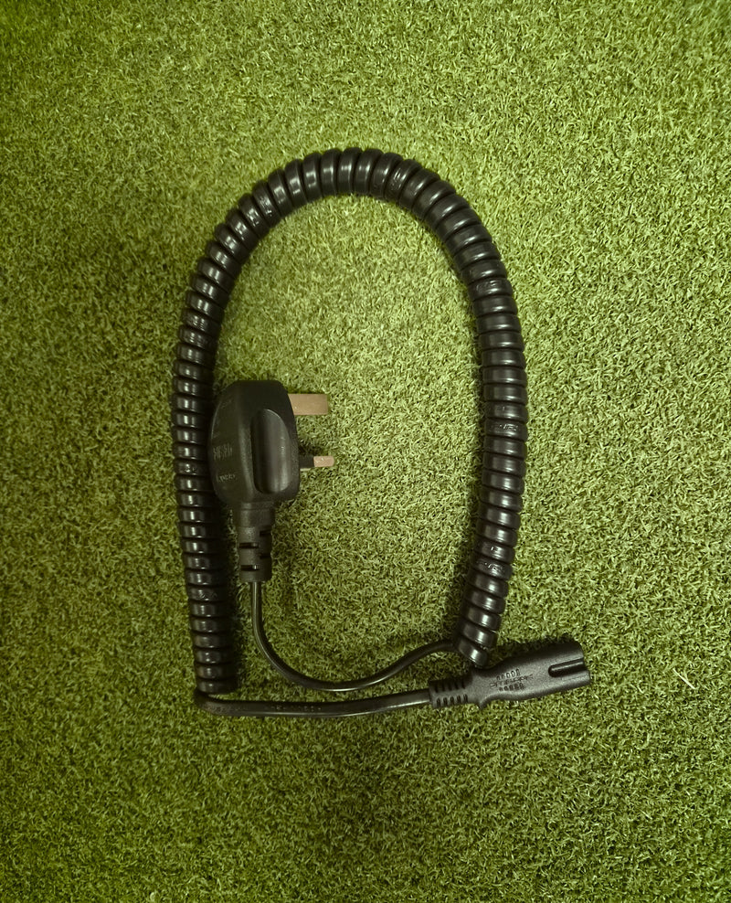 UK Mains Plug with 3A Fuse to 'Figure 8' (C7) Coiled Mains Lead in Black