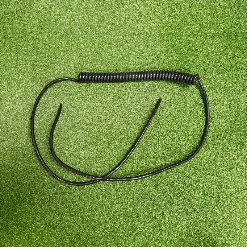 2-adriges, schwarzes PUR-Wendel-Strom-/Datenkabel, 1 mm²