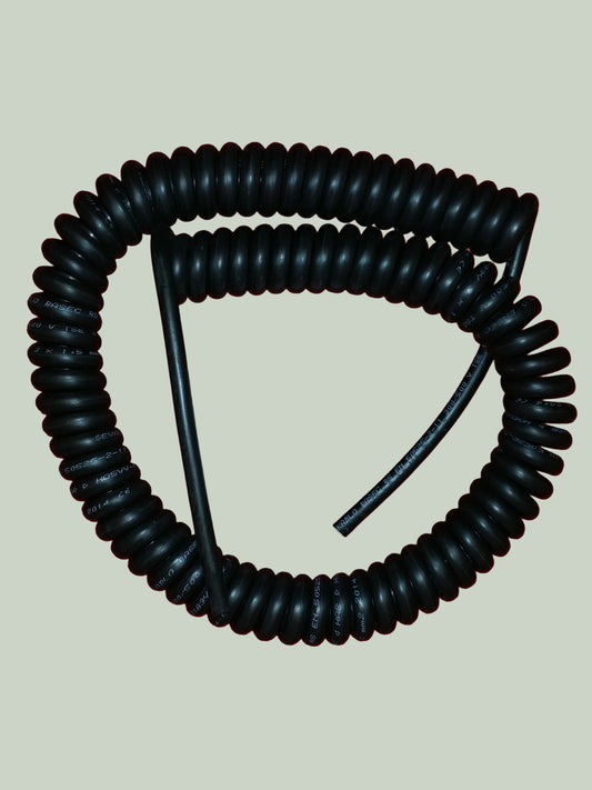 5 Core 1sqmm Black LSZH Coiled Cable