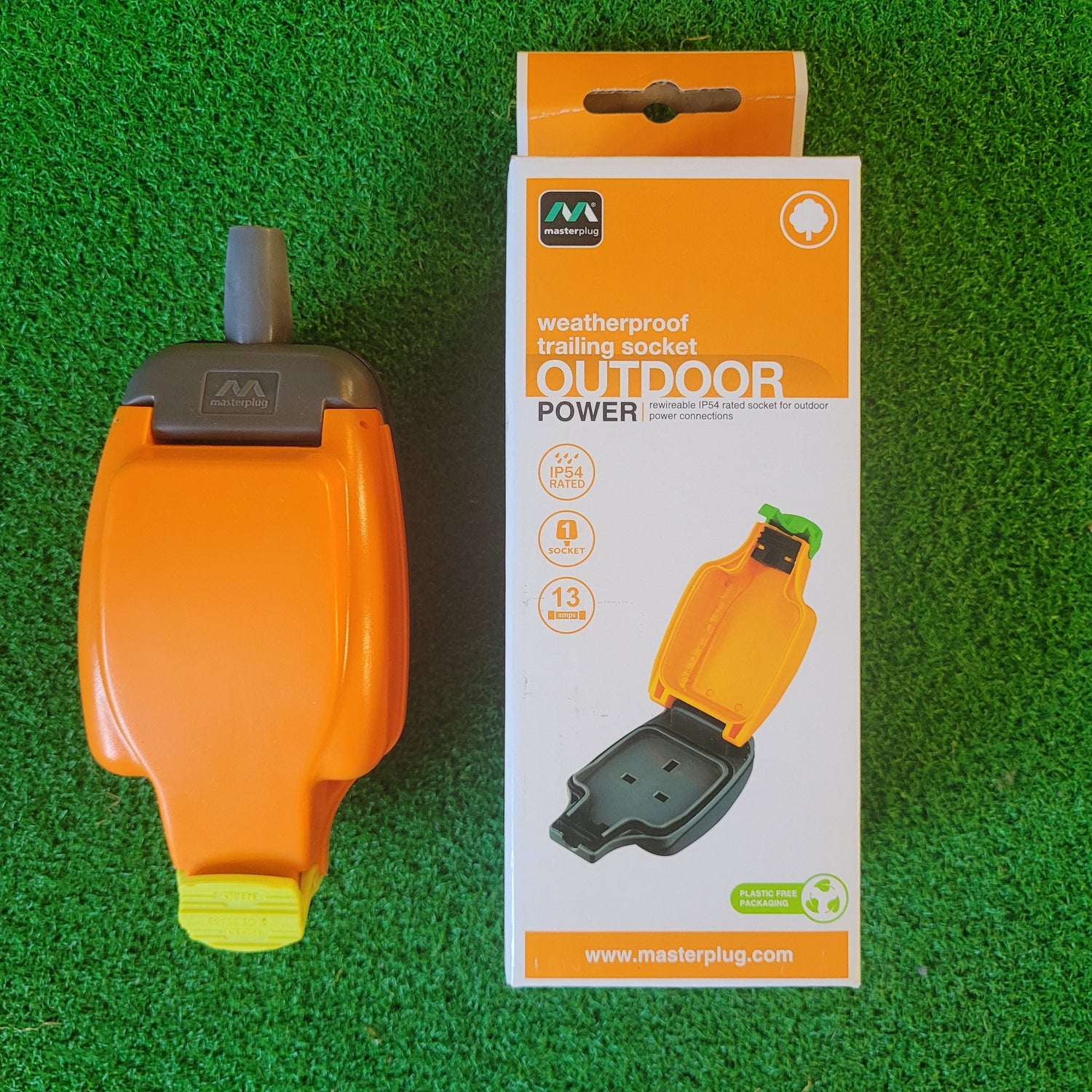 Rewireable Weatherproof Outdoor Inline Socket, 13 Amp, 17 x 6.5 cm, Or ...