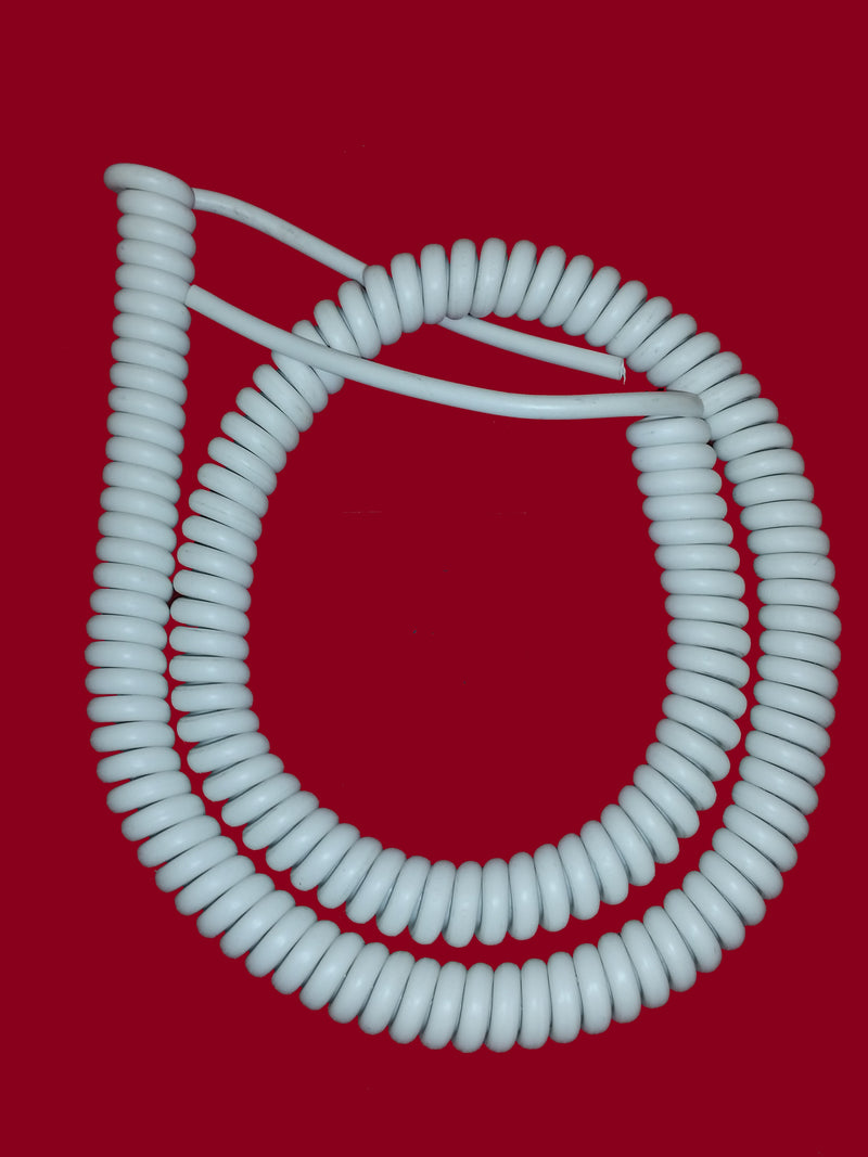 3 CORE 0.75sqmm WHITE COILED LSZH POWER CABLE (various sizes)