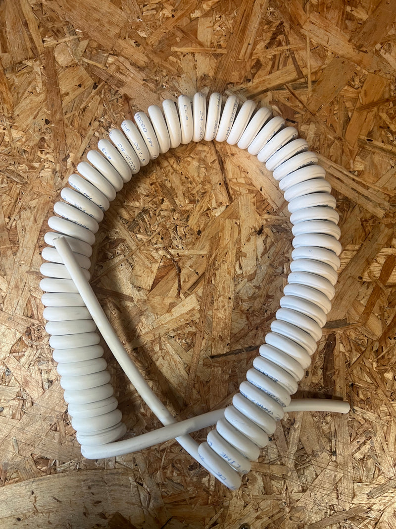 3 Core 1.5sqmm Coiled White LSZH Cable