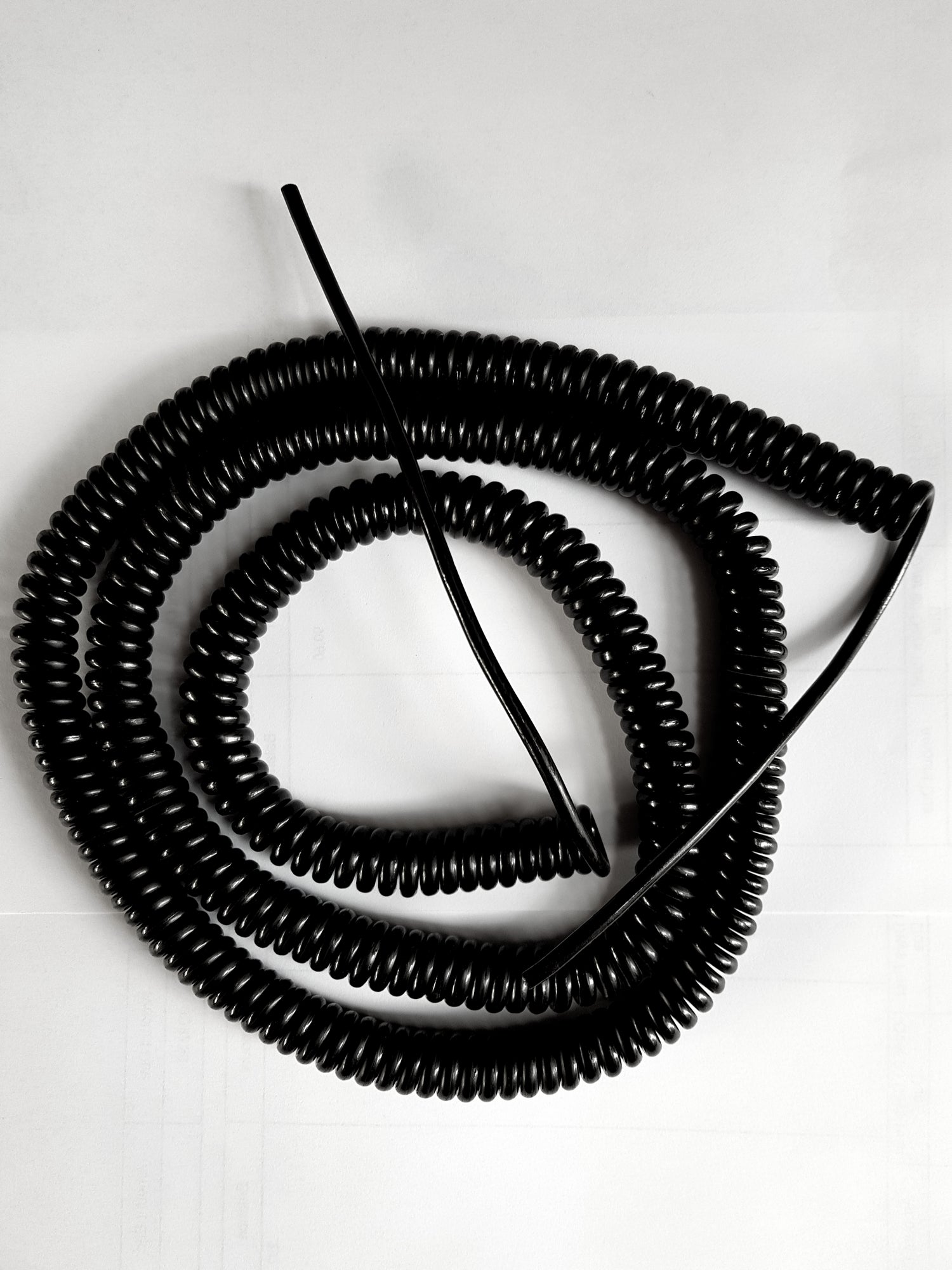 4 CORE 0.081sqmm COILED BLACK PUR POWER/ DATA CABLE, VARIOUS SIZES