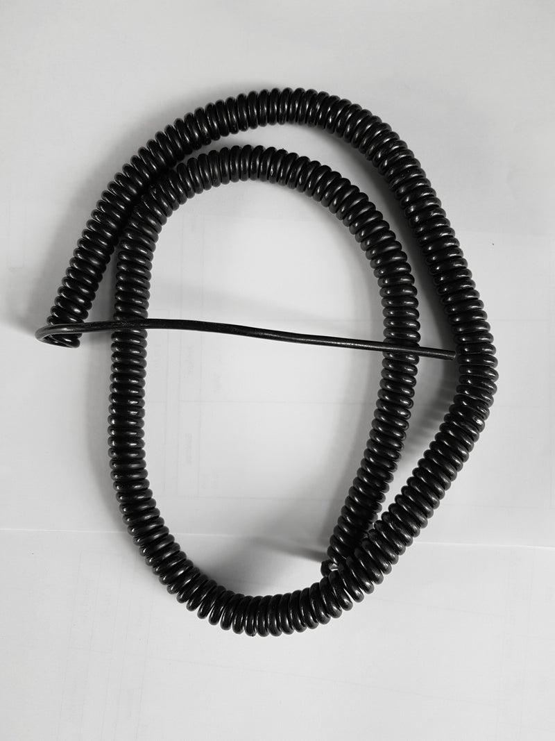 4 CORE 0.081sqmm COILED BLACK PUR POWER/ DATA CABLE, VARIOUS SIZES