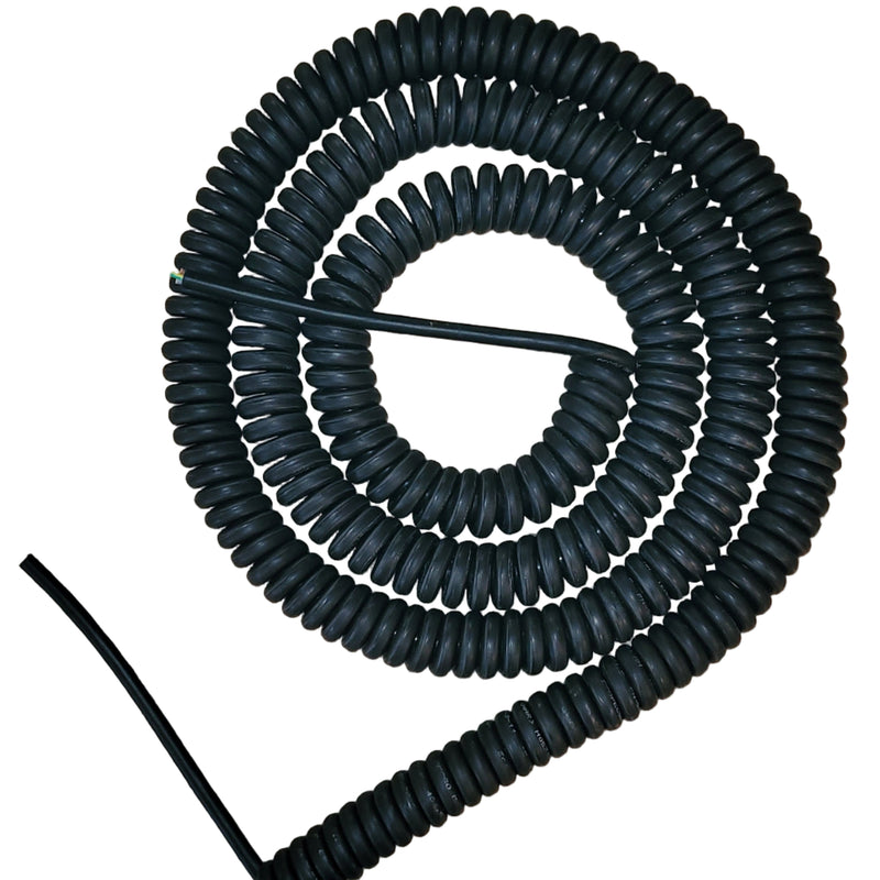 4 Core 1.5sqmm Coiled LSZH 13amp Black Power Cable