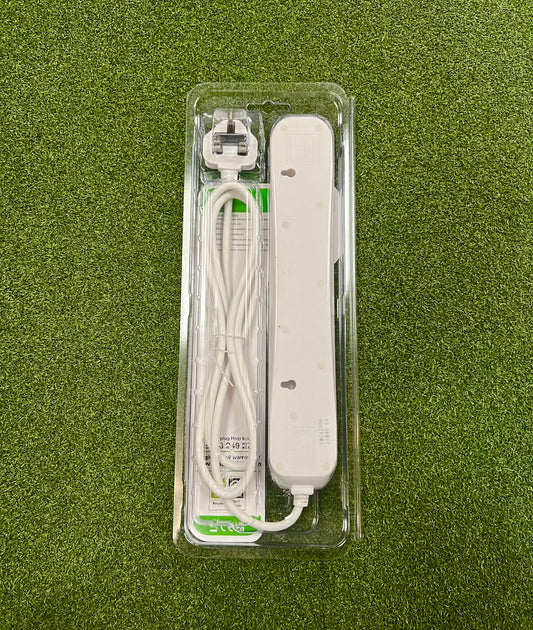 4-Way, 2m Straight Extension Lead with Switches in White