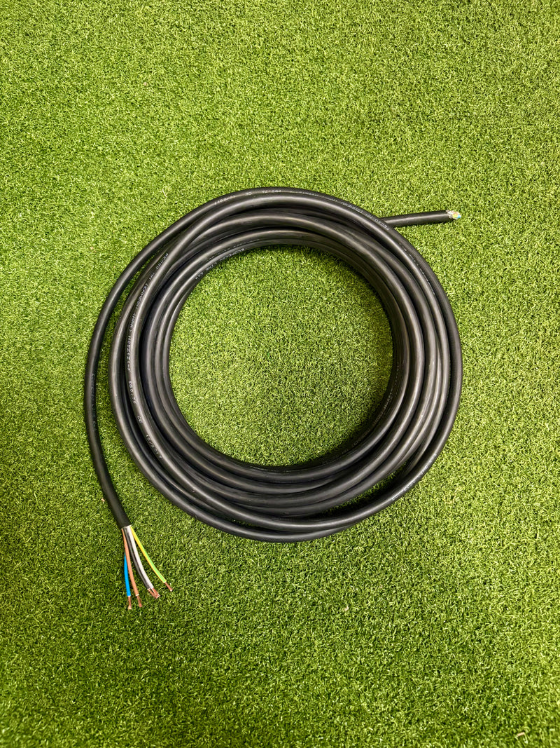 5-adriges 0,75 mm² weißes, gewendeltes LSZH-Netzkabel