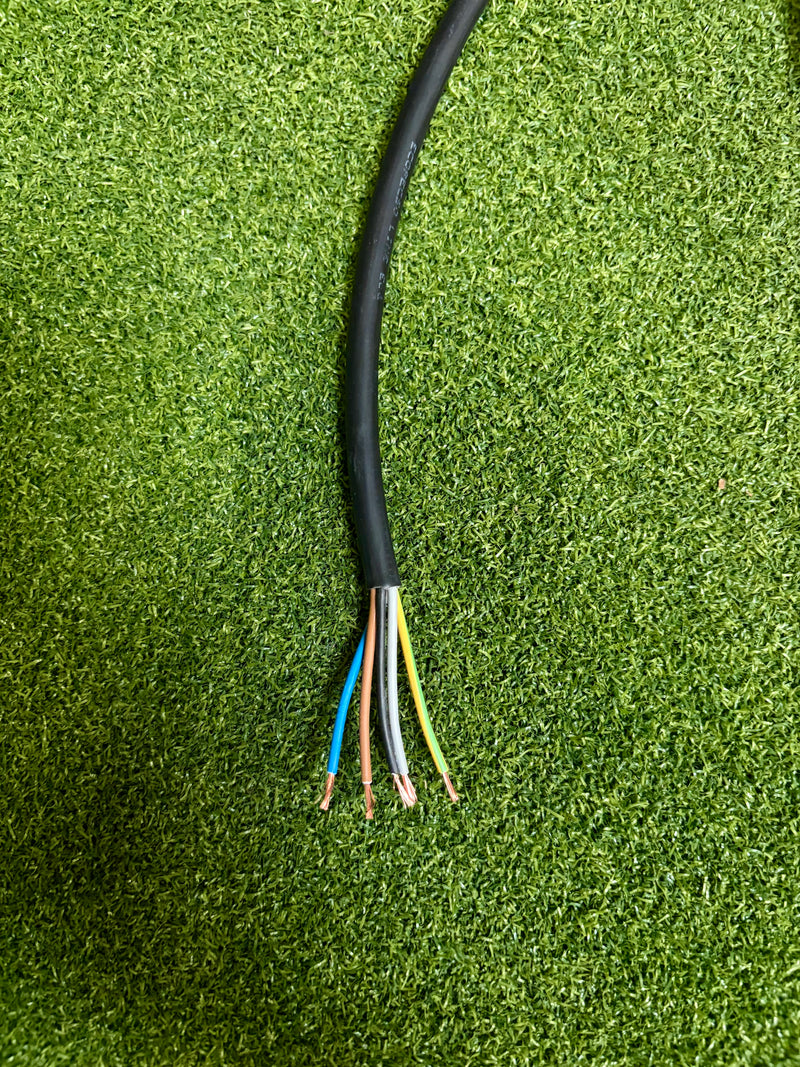 5-adriges 0,75 mm² weißes, gewendeltes LSZH-Netzkabel