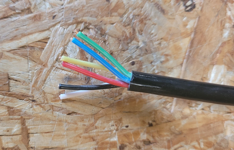 6 Core 0.5sqmm, Coiled Black PUR Power / Data Cable