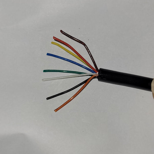 8 Core 26awg (0.14sqmm) Coiled Black PUR Control Cable