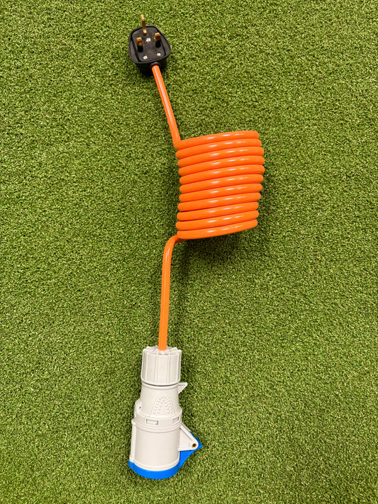 Caravan and Campervan Mains Hook Up Lead, with IP44 Socket and UK Plug