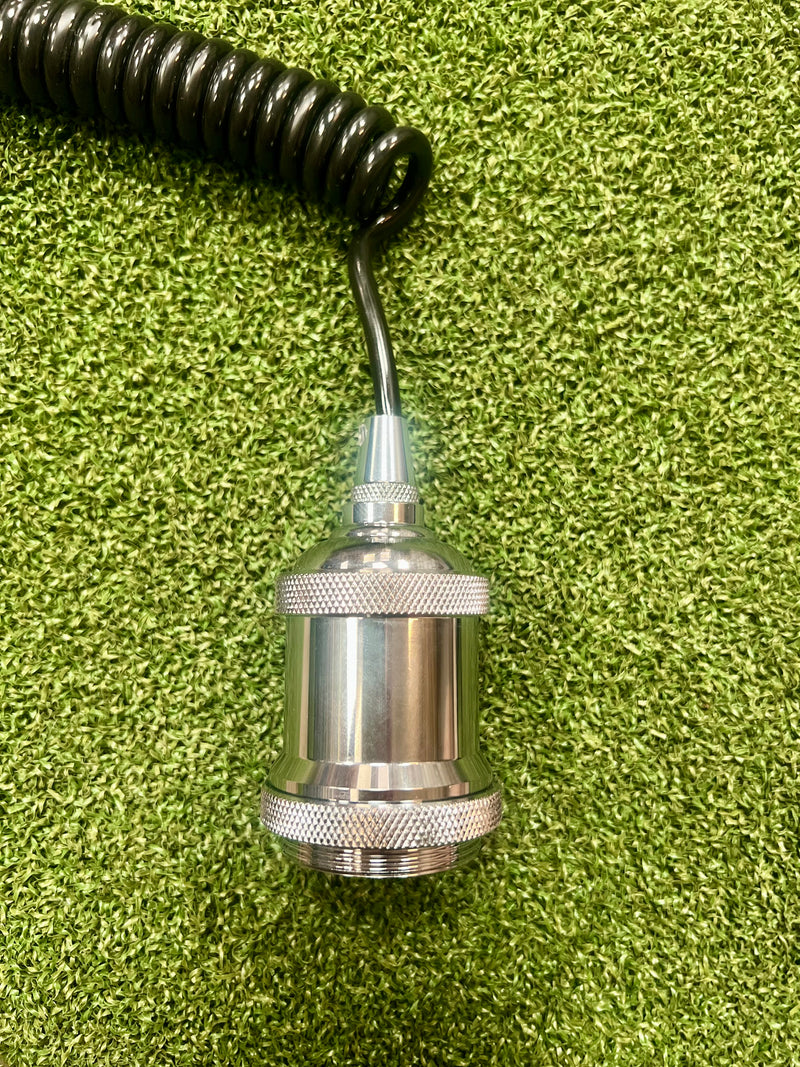 Chrome E27 Vintage Aluminium Lamp Holder Kit